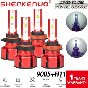 9005 H11 LED Headlight Bulb Kit High/Low Beam White For Nissan Titan 2017-2018 - Picture 1 of 11