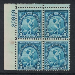Scott 719 - Bloque de placas como nuevo - 5c Juegos Olímpicos de Verano de Los Ángeles, disco - 1932 - Imagen 1 de 2