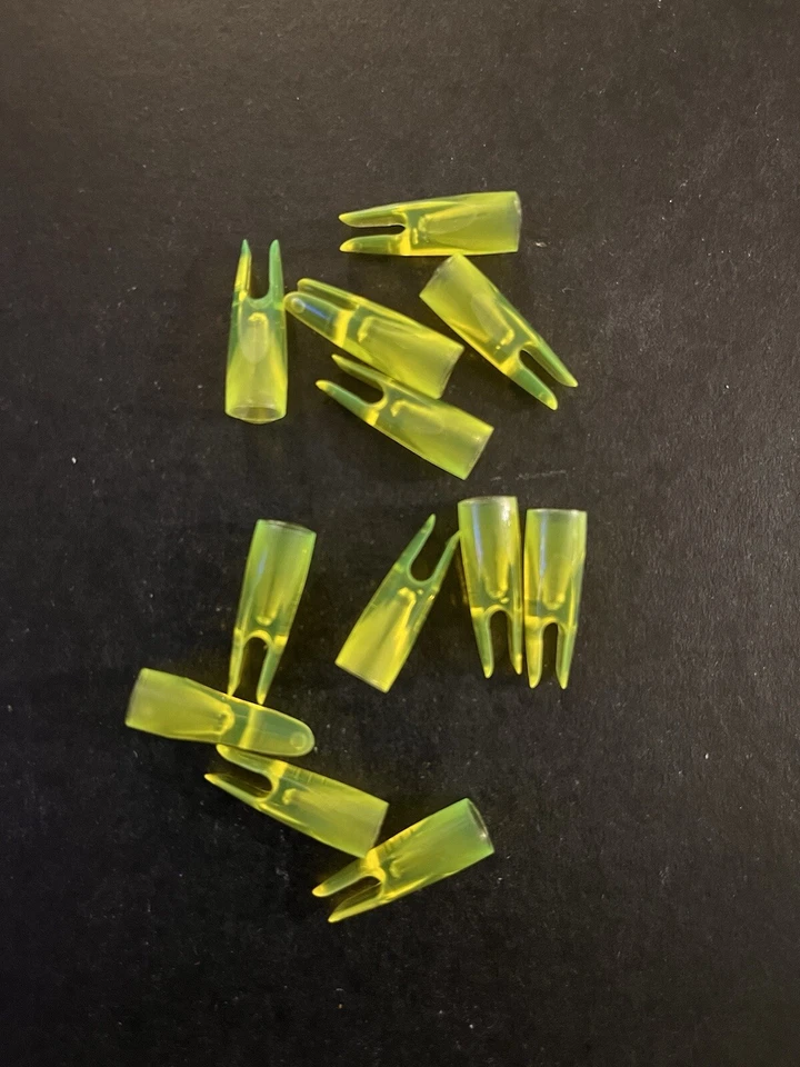 1 DZ TRANS FLO VERDE 1/4” ORIGINAL BOHNING CLÁSICO SEMI BROCHE DE PRESIÓN PEGAMENTO EN CUELLOS DE FLECHA Foto 1 de 1