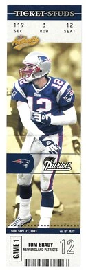 2003 Fleer Authentix Ticket Studs Tom Brady /15 SSP - Image 1 of 2