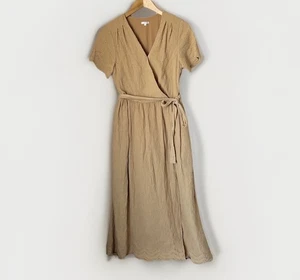 Rylee & Cru hellbraunes hauchdünnes Baumwoll-Midi-Wickelkleid - Bild 1 von 8