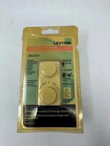 Leviton Decora Lüfter Drehzahlregelung Dimmer RTD01 Elfenbein 300 Watt 1,5 AMP Wandschalter - Bild 1 von 3