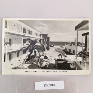 Silver Seas Hotel Fort Lauderdale Florida 1950s Real Photo Postcard RPPC 1952 - Picture 1 of 2