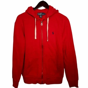 Polo Ralph Lauren uomo classica rossa full zip pile cappuccio logo pony taglia L - Foto 1 di 9