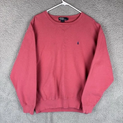 Polo Ralph Lauren Sweatshirt Mens Large Light Red Crewneck Fleece Pullover Pony - Image 1 of 4