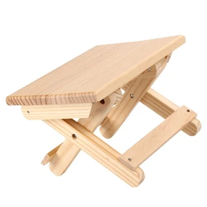 1Pc Lightweight Wooden Folding Stool Compact Taboret for Outdoor Indoor Use - Picture 1 of 12