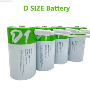2-10PCS USB Rechargeable D Size Batteries LR20 1.5V 12000mWh w/ Type-C Cable - Picture 1 of 15