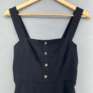 Y2K Madeline & Monroe Mini Dress Button Front Black Women Small Simple Cute - Picture 1 of 9