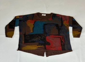 Vintage Mu Yan braun mehrfarbig Strickpullover passt Damengröße SM/MD - Bild 1 von 15