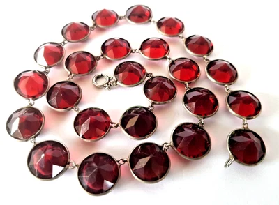 Alte Halskette, Vintage, Art Deco facettierte geschliffene Perlen. - Bild 1 von 4