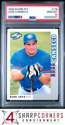 1998 SCORE ROOKIE TRADED #118 JOSE CANSECO POP 6 PSA 10 - Image 1 of 3