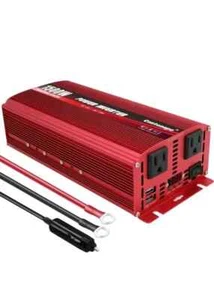 Inverter di potenza 1500W/3000W (picco) DC 24VDC a 110VAC con doppie prese AC - Foto 1 di 6
