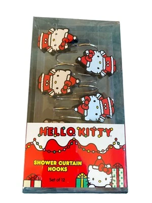 Hello Kitty Sanrio Christmas Shower Curtain Hooks Holidays Kitty Claus - Image 1 of 3