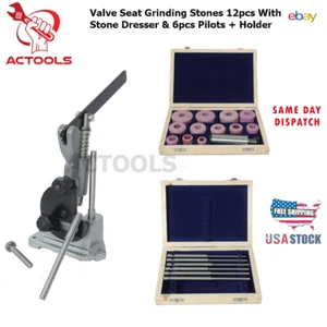 Grinding Valve Seat Stones 12 Pcs With Stone Dresser & Pilots 6pcs + 9/16 Holder - Picture 1 of 18
