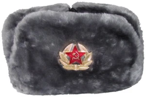Gorro de piel ruso (GRIS) Ushanka gorro de piel Schapka gorro de invierno gorro de ejército - Imagen 1 de 8