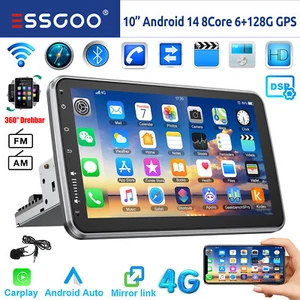 8Core 6+128G Android 14 Carplay Autoradio GPS Navi 1 DIN 360° Drehbar Bildschirm - Bild 1 von 16