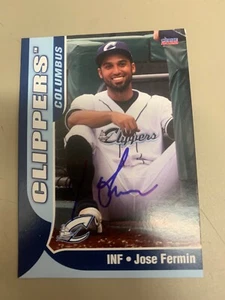 Jose Fermin Signed Card 2022 Columbus Clippers Team Card IP Auto - Picture 1 of 1