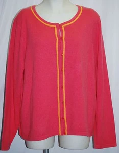 Gorgeous Linda Allard ELLEN TRACY 100% Cashmere Coral Twinset 3X NWT $656 NWT - Picture 1 of 1
