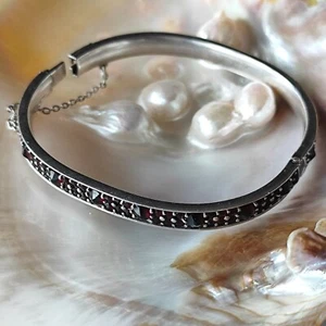 Vintage Böhmisches Tschechisches Granat Armband. Sterling Silber 925, Europa, 20,2 g. - Bild 1 von 13