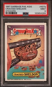 1987 GARBAGE PAIL KIDS STICKERS CRACKED SHELDON #407a SERIES 10 CARD PSA 9 MINT - Picture 1 of 4