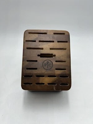 Pampered Chef Large 20 Slot Acacia Wood Knife Block Stand 1583 - Image 1 of 4