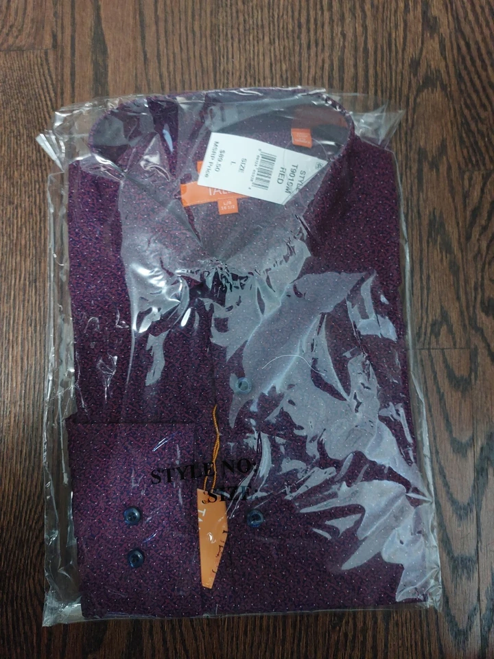 85.00 Tallia Men Pink Long-sleeve Dress Shirt 16 32/33