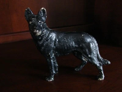 Antique Primitive Cast Iron Doorstop Black German Shepherd Dog Hubley? - Image 1 of 3