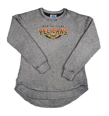New Orleans Pelicans NBA Grey Long Sleeve Sweatshirt Pullover Top Women's - S - Image 1 of 4