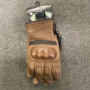 Guantes de montar Triumph de cuero tostado genuino pequeños (MGVS16503-XXL) - Imagen 1 de 2