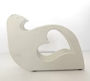 Ikea Serviettenhalter weiß Metall Herz Taube - Bild 1 von 5