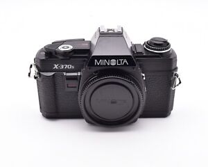 Minolta X-370s Black 35mm SLR Film Camera Body with Body Cap READ (#10908)