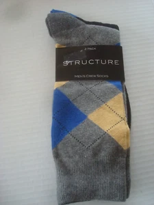 Paquete de 2 calcetines para hombre con estructura gris/negra nuevos con etiquetas - Imagen 1 de 2