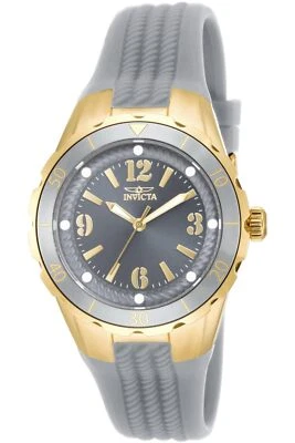 Reloj Invicta para mujer 17483 Angel cuarzo 3 manecillas esfera carbón gris silicona Foto 1 de 4