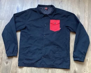 Spitfire Jacket Mens XL Wheels Bighead Snap Lightweight Black The End Logo - Picture 1 of 15
