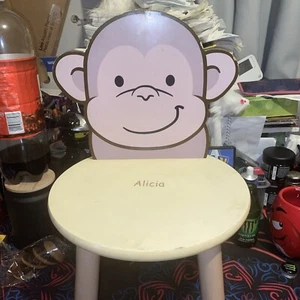 TODDLER Alicia NAMED MONKEY CHAIR STOOL Excellent Shape See Photos Please - Picture 1 of 7
