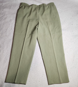 VTG Allison Daley Womens Dress Pants Size 16P Green Elastic Waist Straight Leg