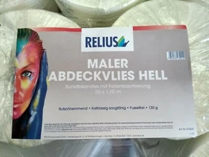 Relius Maler Abdeckvlies hell Kunstfaser vlies mit Folienkaschierung 50 x 1m - Bild 1 von 2