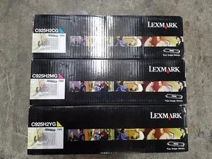 Original 3er Set Lexmark C925H2CG C925H2MG C925H2YG CMY Tonerkartuschen Neu in OVP - Bild 1 von 1