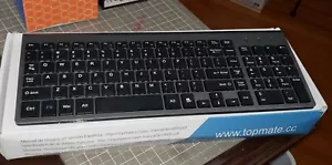 ðWIRELESS KEYBOARD & Dongle ONLYâ¡Topmate KM9000âGray & Black Pre-Owned - Picture 1 of 5