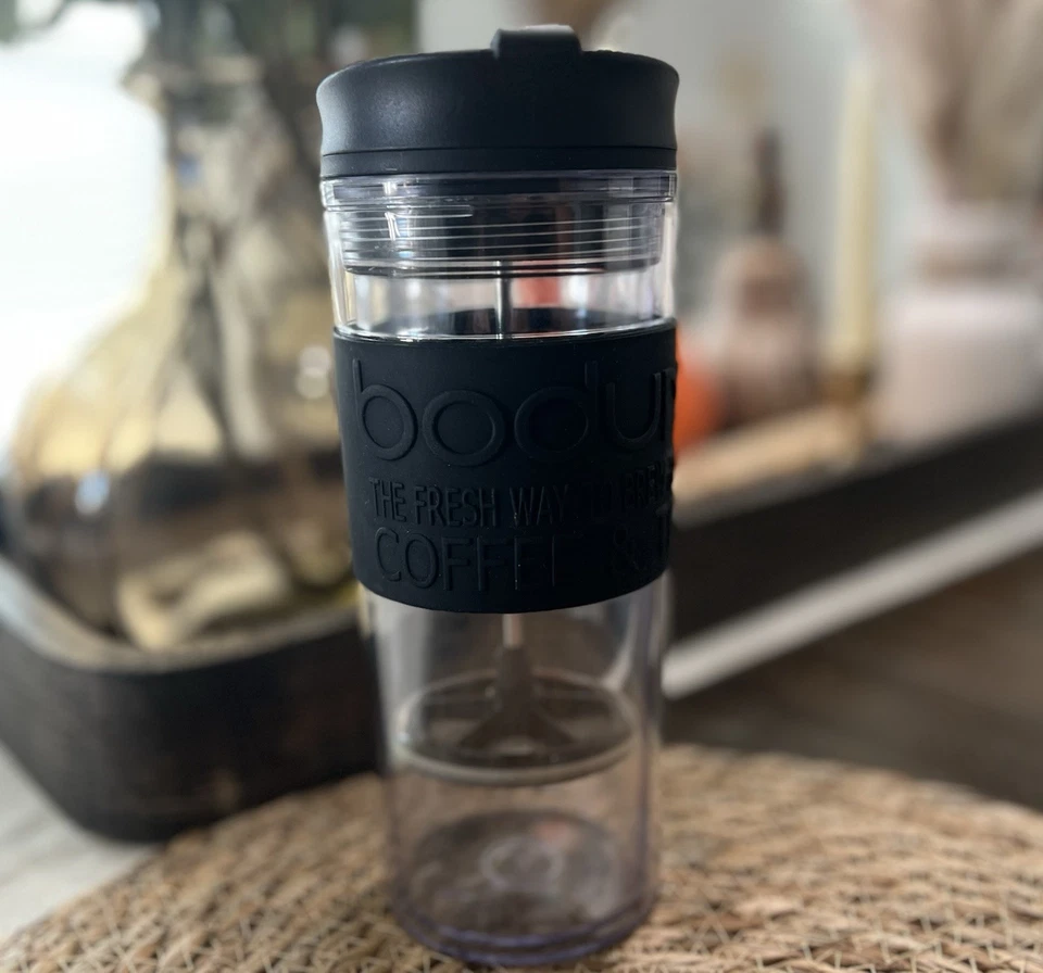 BODUM Coffee&Tea PRESS & Tumbler Aço Inoxidável Silicone Cinza Tampa Grip & Bottom - Imagem 1 de 4