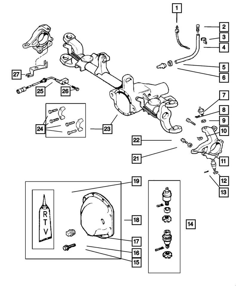 Kit de rótula de nudillo Mopar original 83500202AB Foto 1 de 1