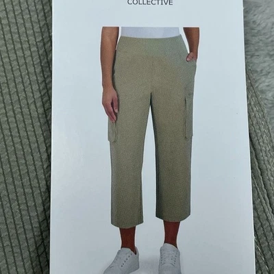 Pantalones cargo de pierna ancha Sage Collective para mujer talla S 25" verde entrepierna d0644 Foto 1 de 4