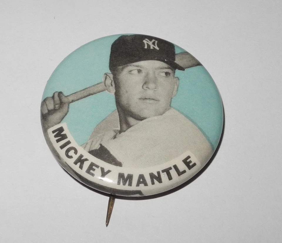 1960's Baseball Mickey Mantle New York Yankees World Series Souvenir Pin Button - Image 1 of 2