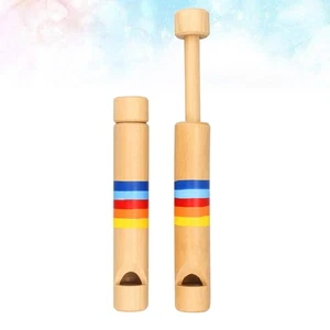 2 Pcs Pulling Wooden Flute Toys Preschool Child Instrument Toddler - Bild 1 von 12