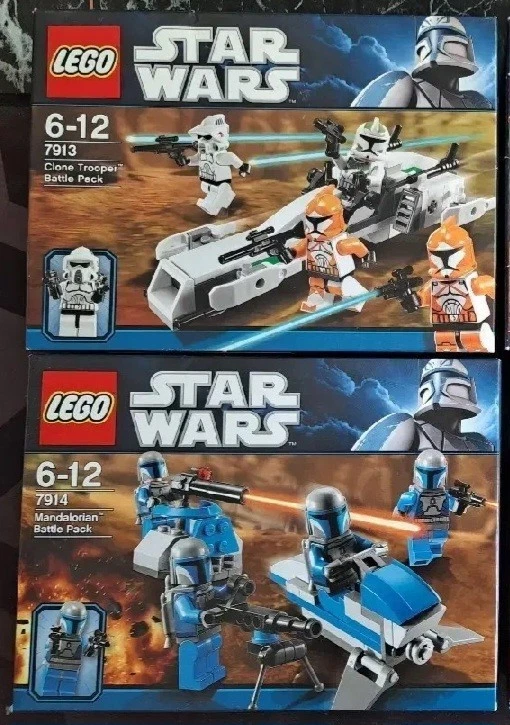 Lego Star Wars 7913 Clone Trooper 7914 Mandalorian Battle Pack Free Gift Wrap ! - Photo 1/1