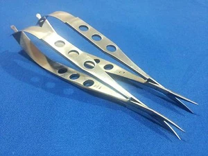 2 PREMIUM O.R GRADE CASTROVIEJO MICRO OPHTHALMOLOGISCHE SCHEREN 4,5" GERADE + GEBOGEN - Bild 1 von 3