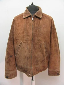 VINTAGE DIESEL USA LEATHER SUEDE BOMBER MOTORCYCLE JACKET SIZE XL - Picture 1 of 20