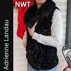NWT Adrienne Landau Size Small Black Faux Fur Vest. Fabulous Statement Piece!