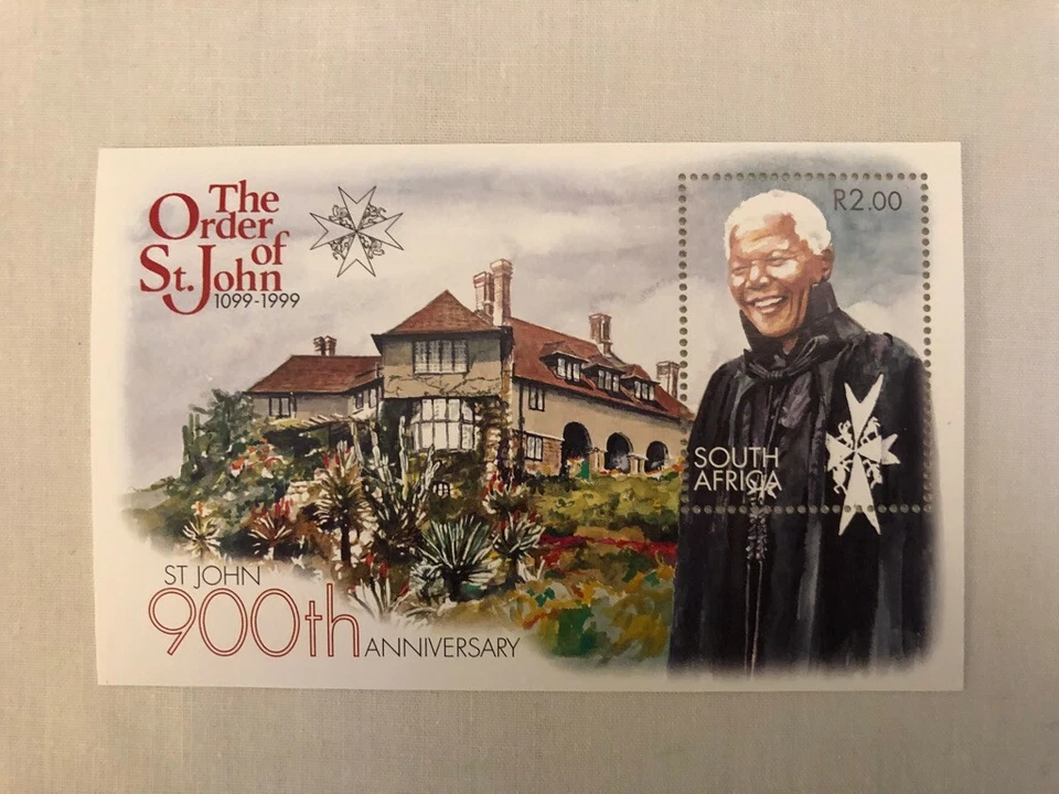 Un bloque de 1 sello titulado ""San Juan 900 aniversario"" con Nelson Mandela Foto 1 de 1