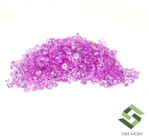 Zaffiro rosa naturale tondo taglio diamante 1,50 mm lotto 50 pezzi 0,94 CTS gemme sfuse - Foto 1 di 5